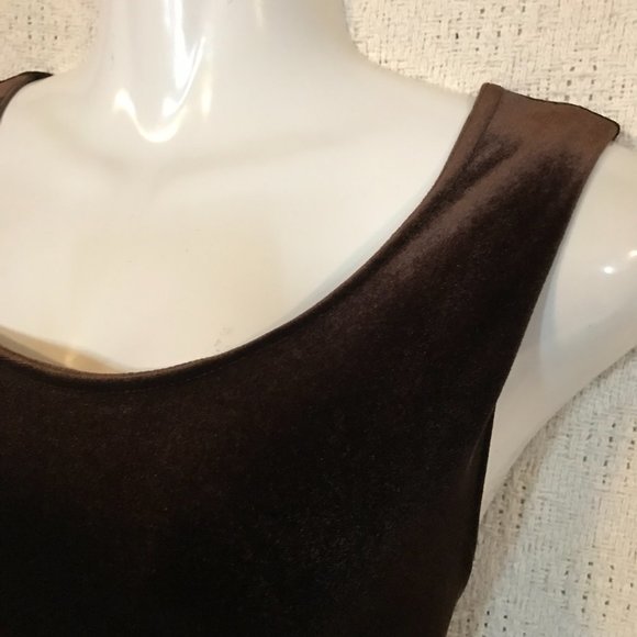 Vintage Velour Maxi Dress - Bodycon - Chocolate Brown - Picture 2 of 10